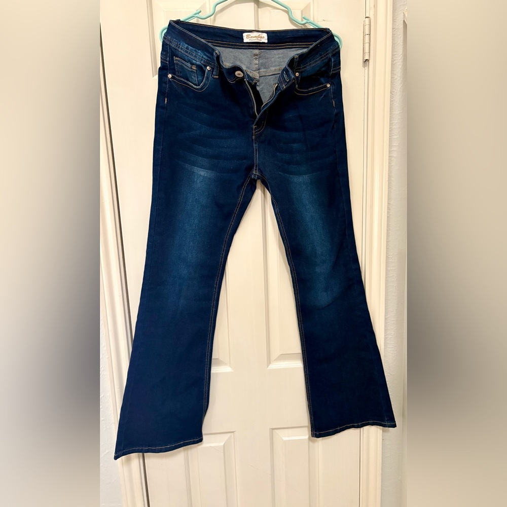 BAMBOO Dark Blue Flare Women's Jeans